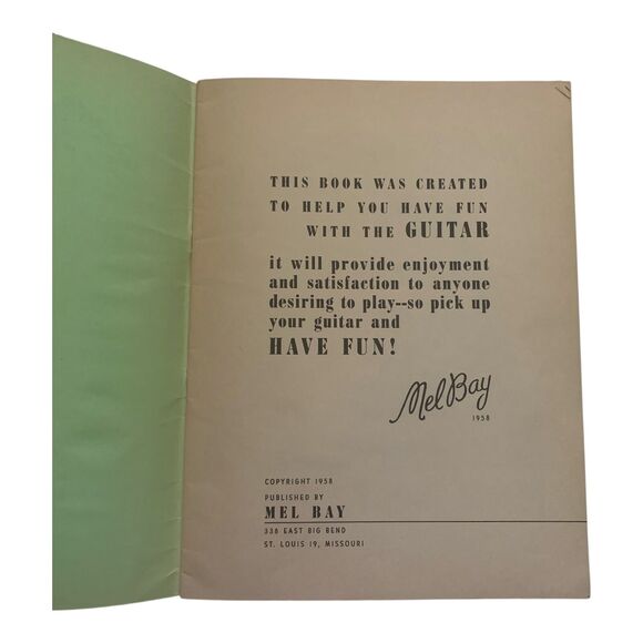 Vintage 1958 Mel Bay Fun With The Guitar Songbook Sheet Music Folk Songs - Picture 3 of 9